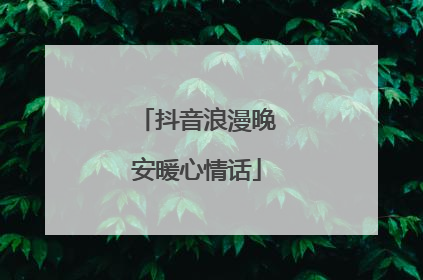 抖音浪漫晚安暖心情话