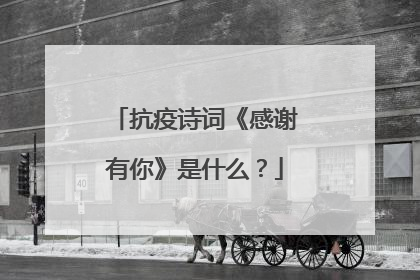 抗疫诗词《感谢有你》是什么？