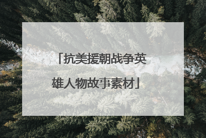 抗美援朝战争英雄人物故事素材