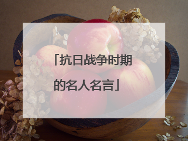 抗日战争时期的名人名言