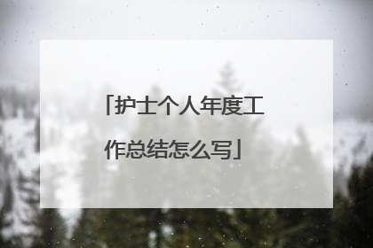 护士个人年度工作总结怎么写