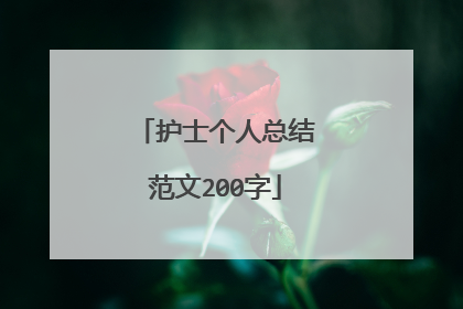 护士个人总结范文200字