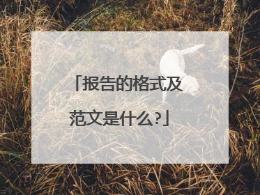 报告的格式及范文是什么?