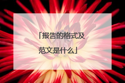报告的格式及范文是什么