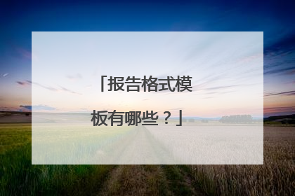 报告格式模板有哪些？