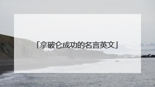 拿破仑成功的名言英文