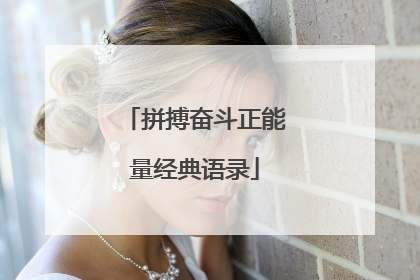 拼搏奋斗正能量经典语录
