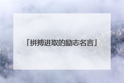 拼搏进取的励志名言