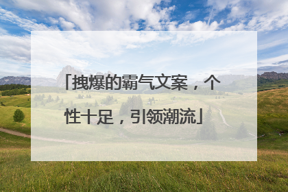 拽爆的霸气文案,个性十足,引领潮流