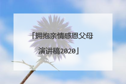 拥抱亲情感恩父母演讲稿2020