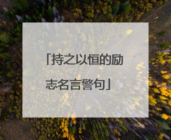 持之以恒的励志名言警句