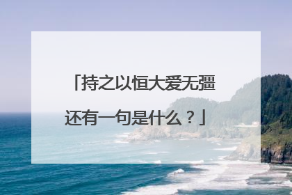 持之以恒大爱无彊还有一句是什么？