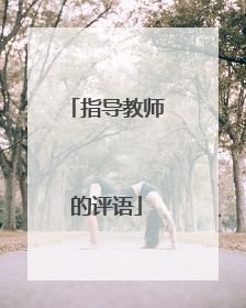 指导教师的评语