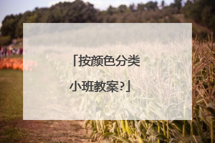 按颜色分类小班教案?