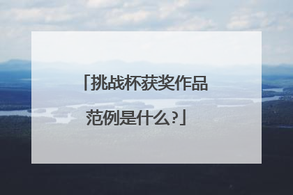 挑战杯获奖作品范例是什么?