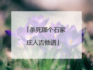杀死那个石家庄人吉他谱