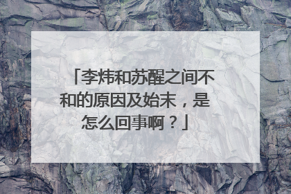 李炜和苏醒之间不和的原因及始末，是怎么回事啊？