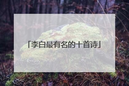 李白最有名的十首诗