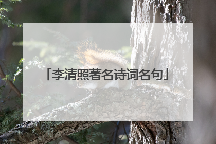 李清照著名诗词名句