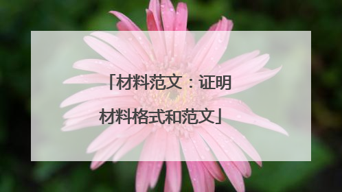 材料范文：证明材料格式和范文
