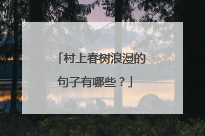 村上春树浪漫的句子有哪些？