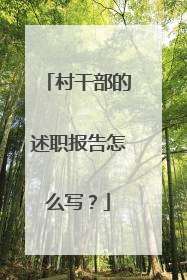 村干部的述职报告怎么写?
