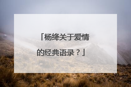 杨绛关于爱情的经典语录？