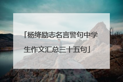 杨绛励志名言警句中学生作文汇总三十五句