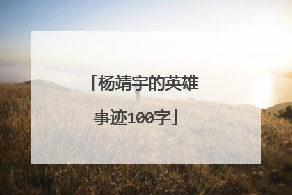 杨靖宇的英雄事迹100字