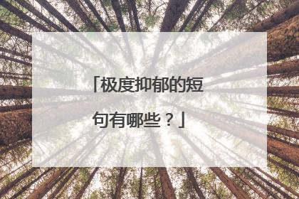 极度抑郁的短句有哪些？