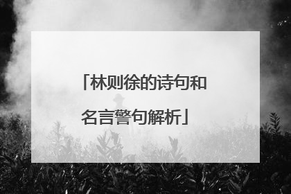 林则徐的诗句和名言警句解析