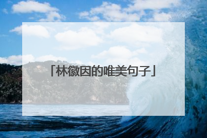 林徽因的唯美句子