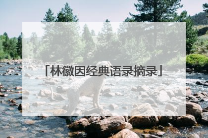 林徽因经典语录摘录