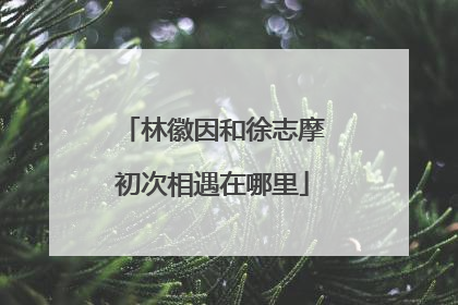 林徽因和徐志摩初次相遇在哪里