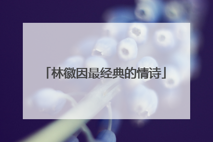 林徽因最经典的情诗