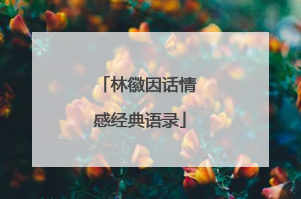 林徽因话情感经典语录