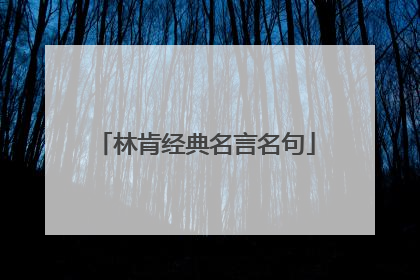 林肯经典名言名句