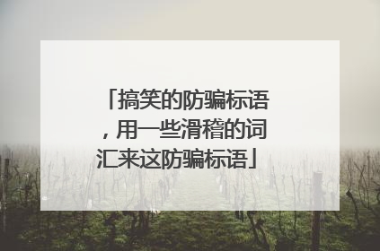 搞笑的防骗标语，用一些滑稽的词汇来这防骗标语
