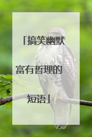 搞笑幽默富有哲理的短语