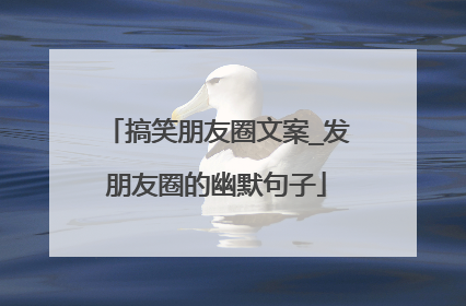 搞笑朋友圈文案_发朋友圈的幽默句子