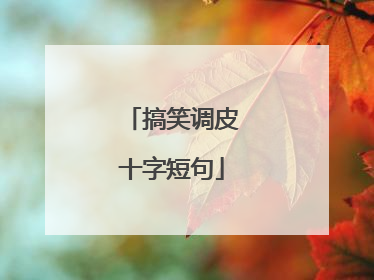 搞笑调皮十字短句