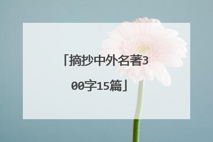 摘抄中外名著300字15篇