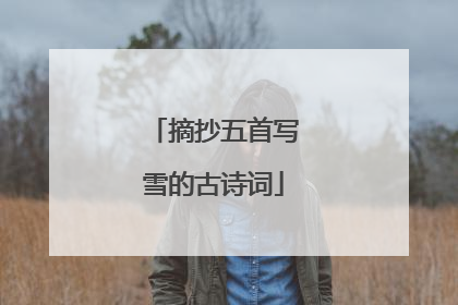 摘抄五首写雪的古诗词