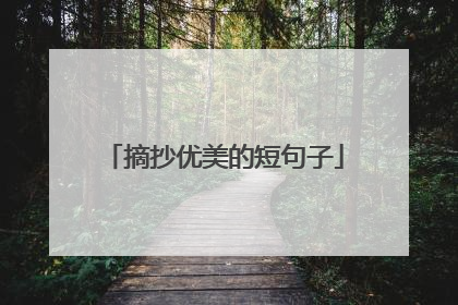 摘抄优美的短句子