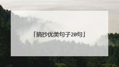 摘抄优美句子20句