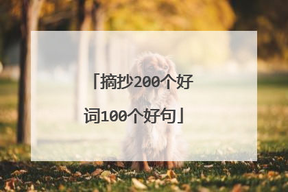 摘抄200个好词100个好句