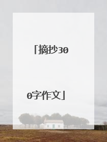 摘抄300字作文