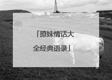 撩妹情话大全经典语录