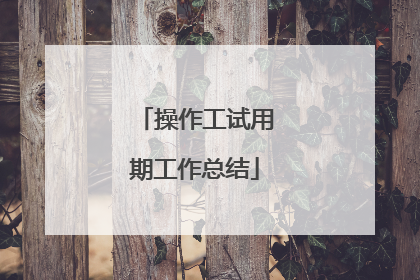 操作工试用期工作总结