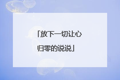 放下一切让心归零的说说